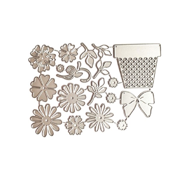 Blomma metallskärningsformar växter präglingsmapp stencil mall set 3D scrapbooking stansform A