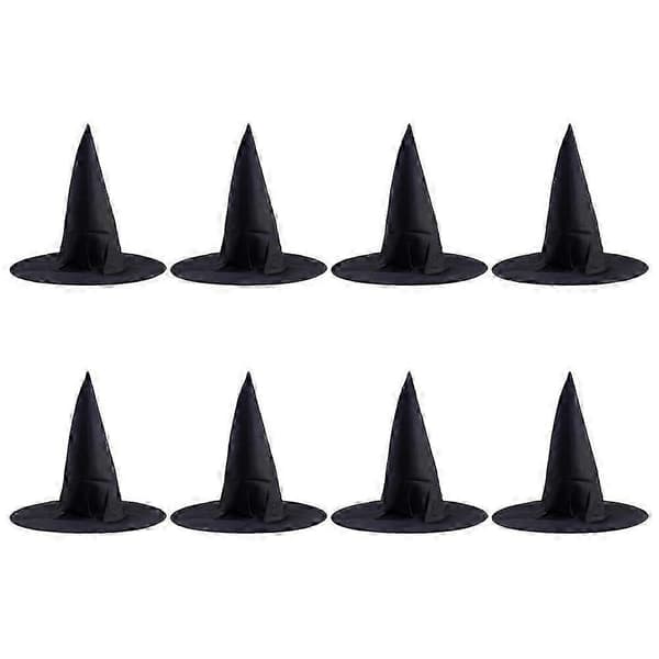 8 stk. dekorative Halloween heksehatte fest cosplay hatte troldmandshatte til Halloween A
