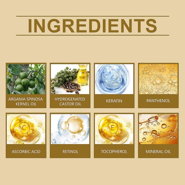 2 st Argan Hårvård Eterisk Olja, Reparerar Torrt, Kluvna och Frissigt Hår, Ger Håret Släthet och Glans A