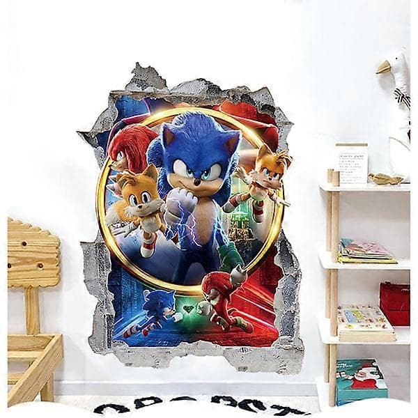 Sonic Adventure -seinätarrat 3D Smashed Custom Hedgehog Kids Ga A