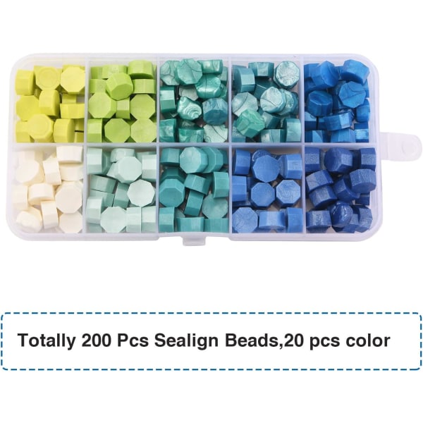 600 kpl tiivistysvahahelmiä, pakattu muovilaatikkoon, 24 väriä Octago