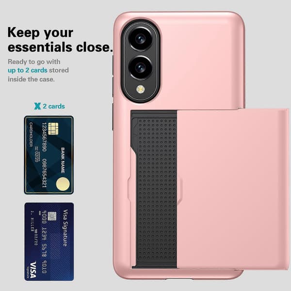 Til Samsung Galaxy S25 Edge-deksel med kortholder TPU + PC-telefonbakdeksel