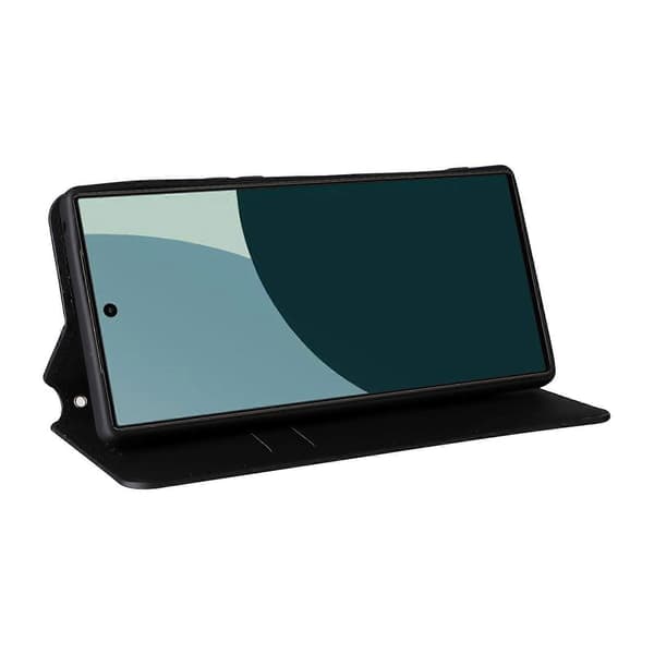 Cubic Grid Texture Flip Leather Phone Case (svart, for Sharp Aquos R10 / R9)