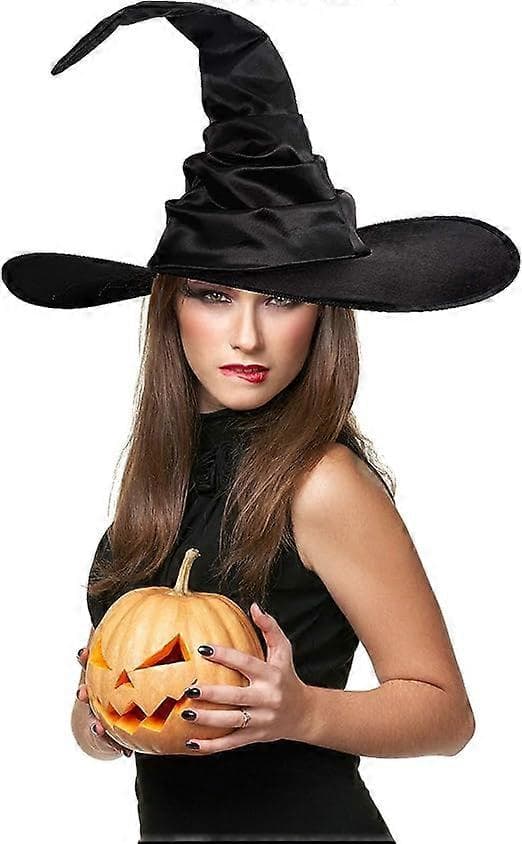 Halloween Heksehatt Kostyme Stor Rynket Heksehatt Festtilbehør til Halloween A