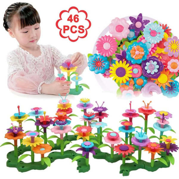 Children's Flower Garden Toys, Flower Building Blocks for