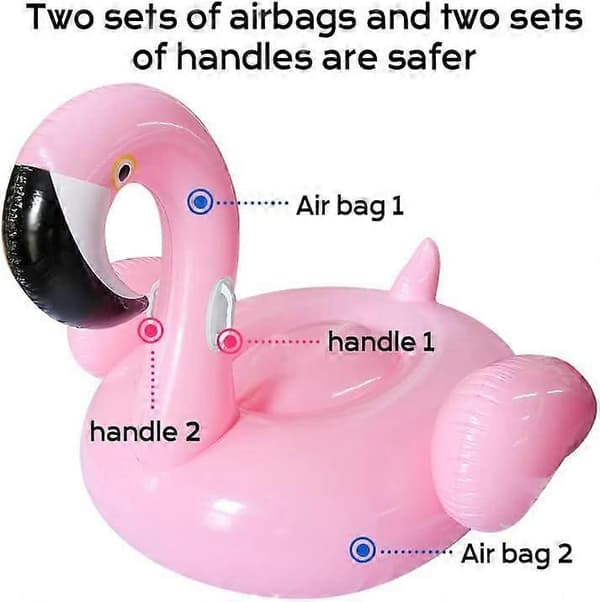 Kæmpe 52\" Flamingo Oppustelig Ride-on Pool Float med Håndtag og Vinger A