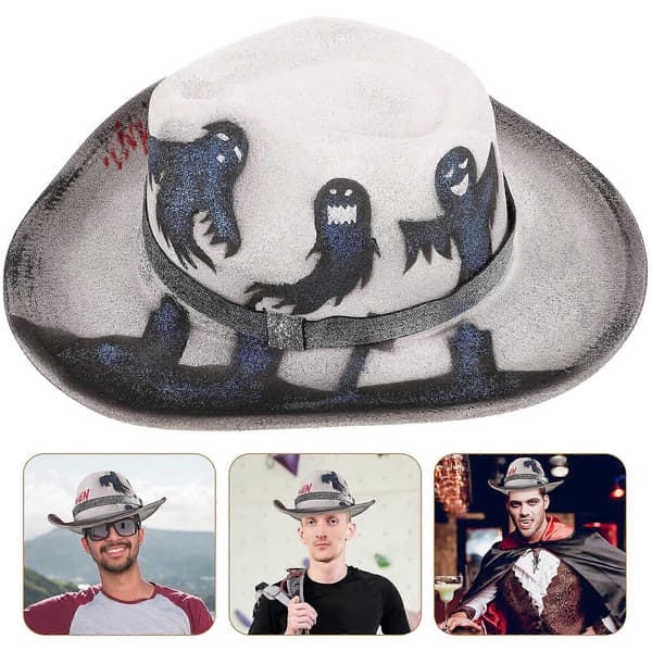 Halloween festhat cowboyhat til Halloween dekoration 2 stk. polyester A