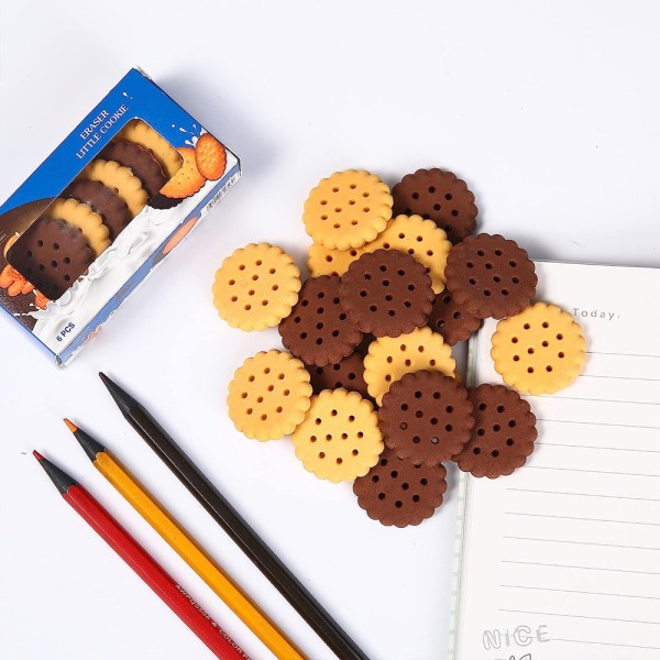 12 st Cookie Food Suddgummi för barn Flickor, 3D Mini Kawaii