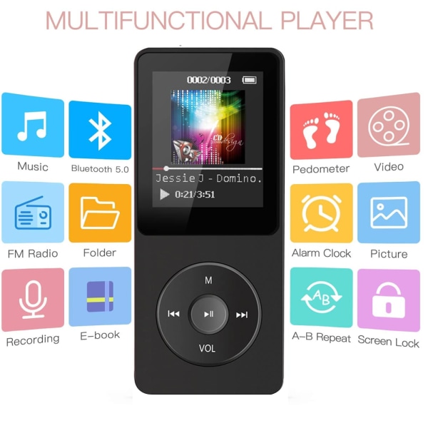 Kort MP4-afspiller Mini MP3 Student Walkman 8G Maskinlager eBoo