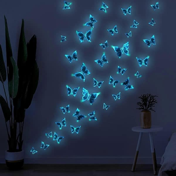Valaiseva perhosseinätarra DIY-koristelu A