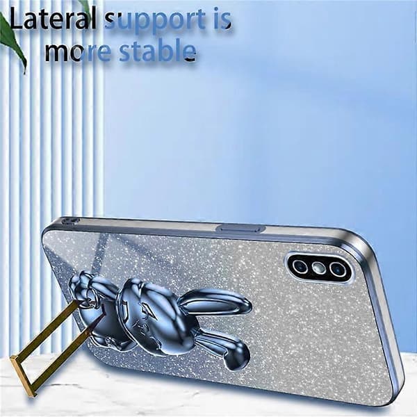 Kompatibel med iPhone XS Max utfällbart stöd telefonfodral fallskydd kaninfodral A