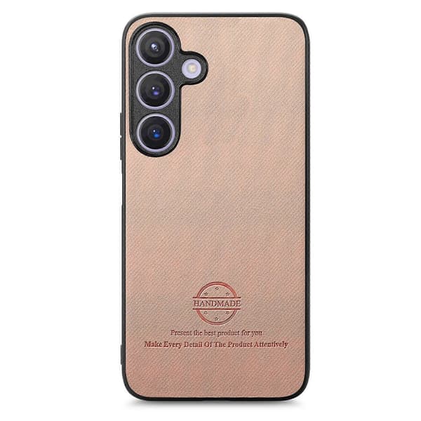 Telefonfodral i twilltyg med läderbaksida för Samsung Galaxy S25 5G