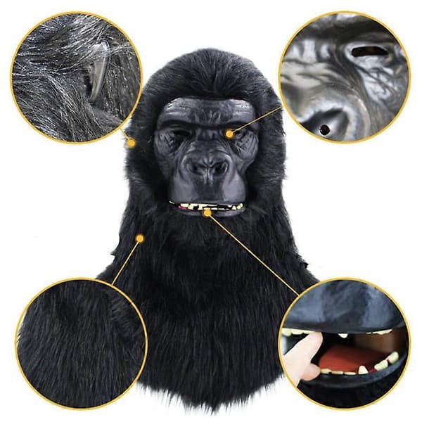 Chimpansemaske Halloweenmaske Nyhed Dyremaske til Voksen A