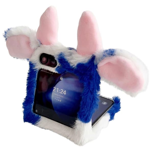 Akryl Vikbart Telefonfodral för Samsung Galaxy Z Flip7 FE 5G/Z Flip6 5G Fluffigt Koöronfodral A