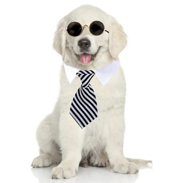 Pet slips hund sløyfe hund stripe slips kjæledyr skjerf falsk utringning