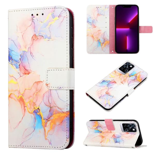 För Infinix Note 10 Pro / Note 10 Pro NFC PT003 Marmormönster Flip Läder Telefonfodral