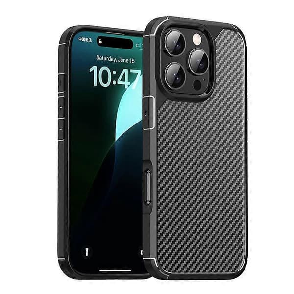 iPAKY Pioneer Series kolfiber PC+TPU telefonfodral (för iPhone 16 Pro)