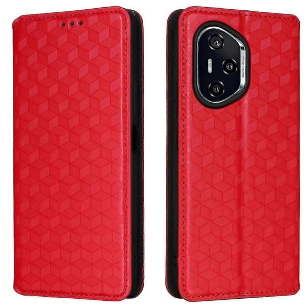 Honor 400 Fodral Plånbok Rombpräglat Läder Telefonfodral