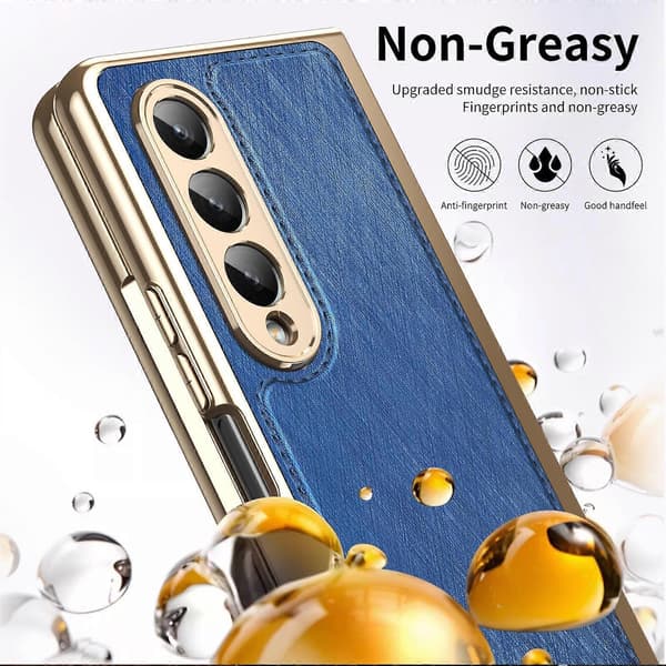 Integreret guldsølvbrokadebelægning telefoncover Blå til Samsung Galaxy Z Fold4