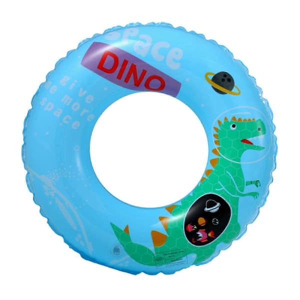 Uppblåsbar badring med sött dinosauriemönster för barn och vuxna - Perfekt sommarpoolleksak A