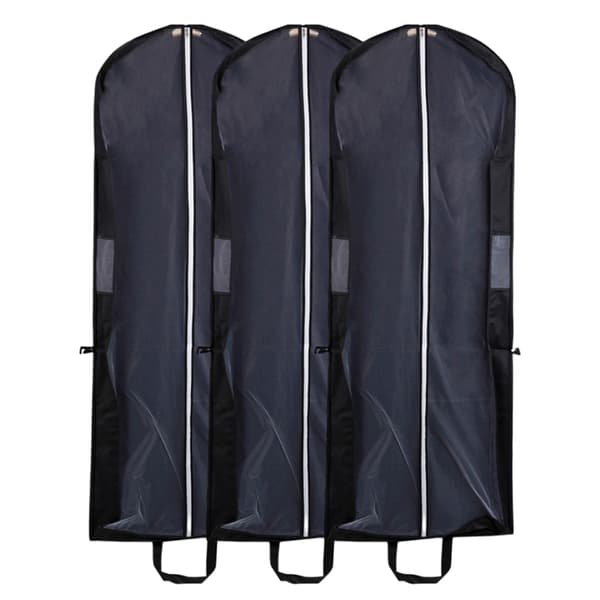 3 st bröllopsklänningsväska - 150*58*12cm - svart, förlängd och förstorad förvaringsväska för bröllopsklänning