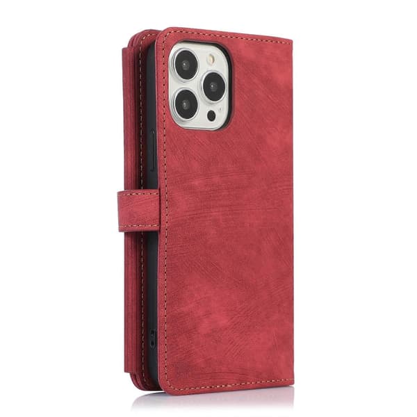 Til iPhone 14 Pro Max Dream 9-korts pung lynlåstaske læder telefoncover A