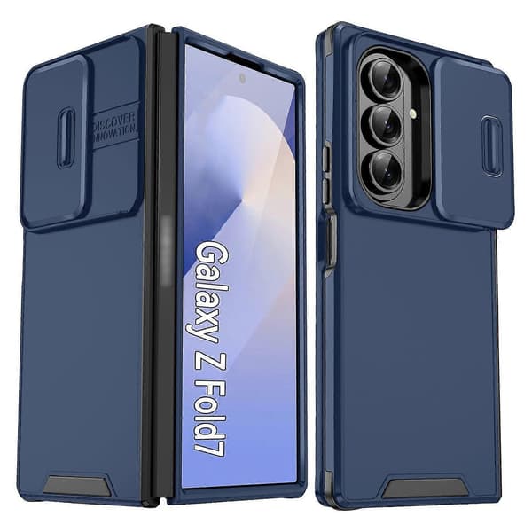 Skydende Camshield TPU + PC Telefoncover Blå til Samsung Galaxy Z Fold7