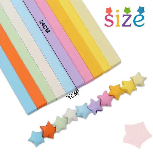 1350 ark Origami Stars papirer, dobbeltsidede farver