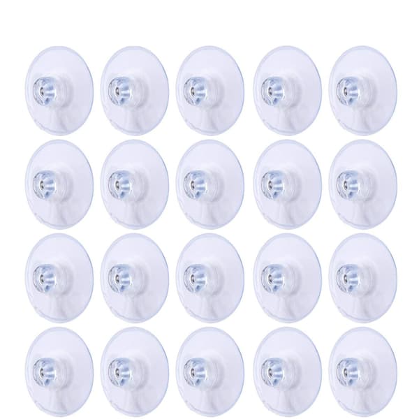 20 förpackningar 45 mm stora sugkoppar i PVC-plast utan krokar, transparenta