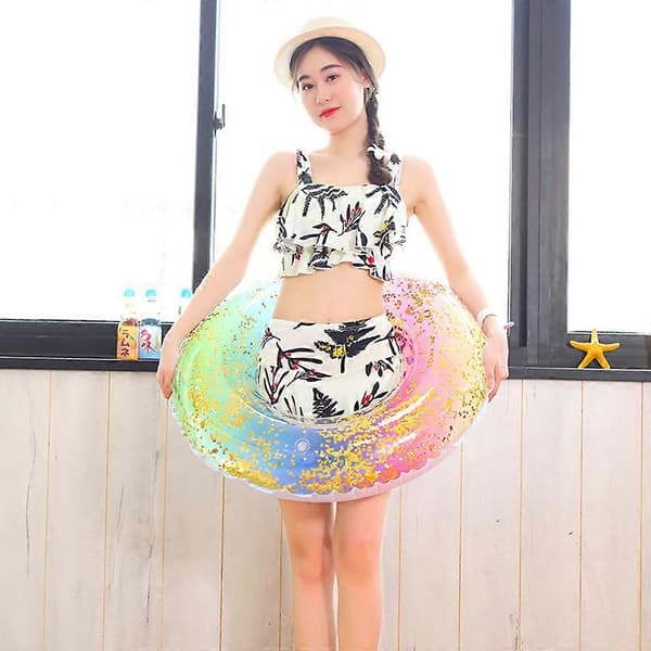 Donut Floatie Vand Glitter Pool Float Tubes Til Voksne Børn Sommer Strandferie-60# A