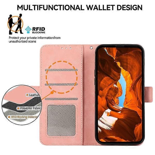 ABEEL Kompatibel med iPhone 13 Pro Läderfodral Sidomagnetlås RFID Plånboksfodral A