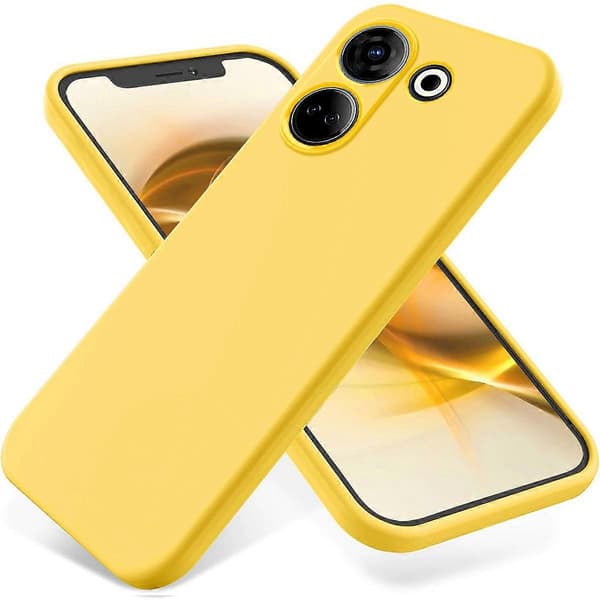 Rent flytande silikon stötsäkert telefonfodral gul för Tecno Camon 20 4G
