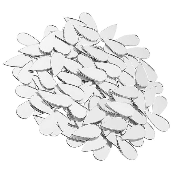 Silver Teardrop Mirror Stickers Akryl Väggdekaler för Dekoration 100 st A