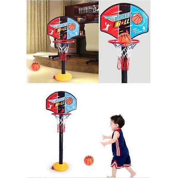 Barn Basketboll Leksaker Bärbar Ställbar Höjd Barn Bakbräda Korg Nät