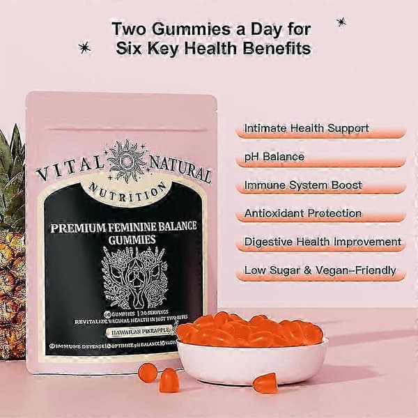 1-5X Feminine Balance Gummies 60 Count Nutrition Gels & Chew A