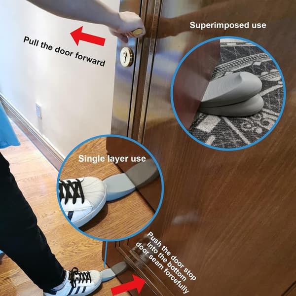 Dørstopper Gummibunddørstopper egnet til døråbning under 2,3 cm Gulvdørstopper egnet