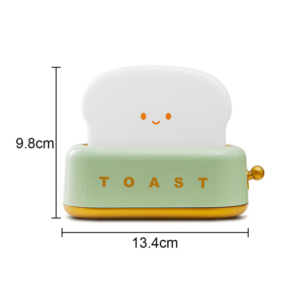 Genopladelig lille lampe med smilende ansigt toastbrød sød