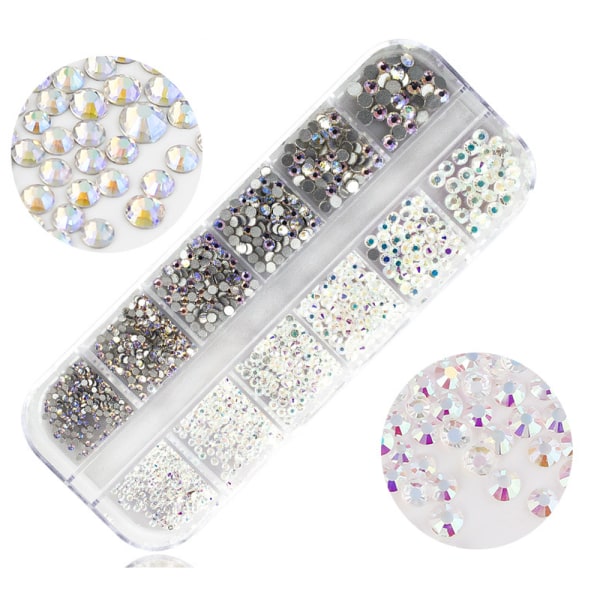 Krystall Rhinestones Neglekunst Edelstener og Rhinestones