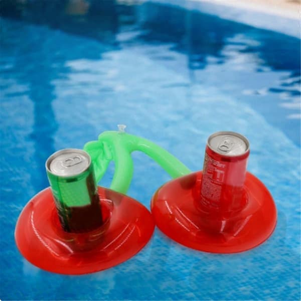 Sæt med 3 oppustelige poolkopholdere, flydende drikketilbehør til sommerhygge A