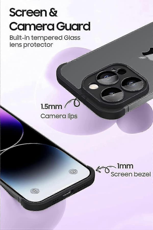 Rammeløst deksel kompatibelt med iPhone 14 Pro Slankt mykt TPU støtsikkert deksel med kamera A
