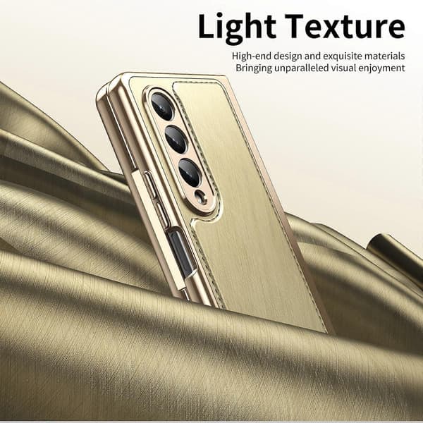 Integrerat guldkabel silverbrokadplätering telefonfodral för Samsung Galaxy Z Fold3