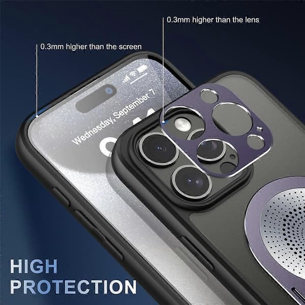 Kompatibel med iPhone 14 Pro Max Magnetisk Cover Graphene Varmeafledning Støtteben med Aromaterapi Tablet A