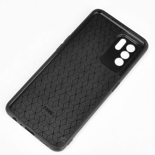 OPPO Reno6 Z -ompelulehmäkuvioinen puhelinkotelo, musta