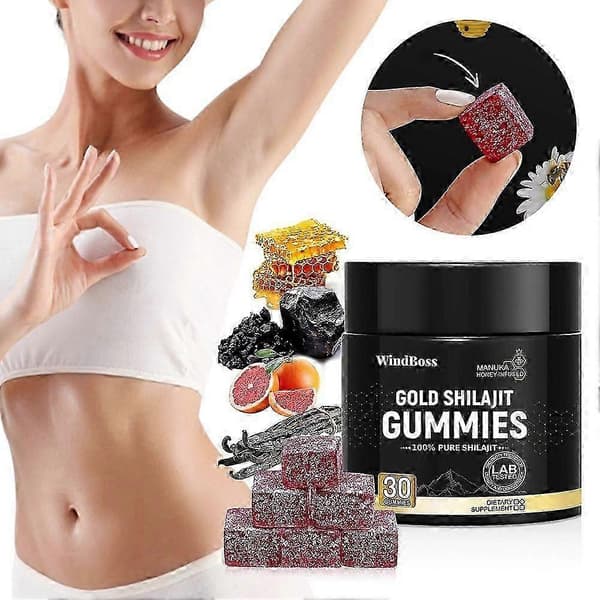 Ernæringsgeler og tyggegummi Gold Shilajit Gummies 30 stk for menn og kvinner A