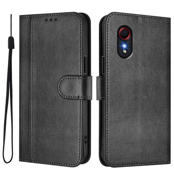 Linjeskarvspänne Retro Läderfodral för telefon (för Samsung Galaxy Xcover 5)