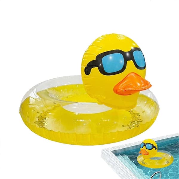 Oppustelig badeand-donut med pailletter til strand- og poolfest A
