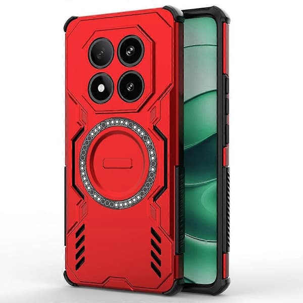 For Xiaomi Redmi Note 14 Pro 5G/Poco X7 5G Magnetisk Deksel Sommerfugl Rustning Hul Varmeavledning PC