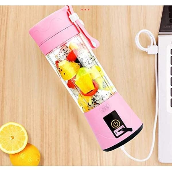Blender Smoothie Maker, Personlig Blender med 6 Knive i Rustfrit Stål, Bærbar Juicer Blender med USB