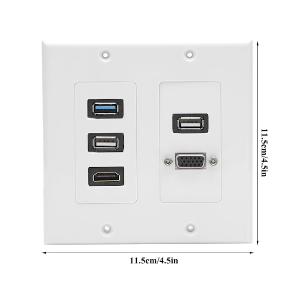 2USB2.0 + USB3.0 + HDMI + VGA vægplade US standard informationspanel til hjemmet