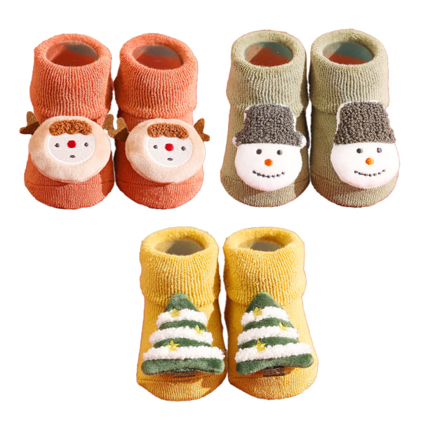 3 paria baby luistamattomat lämpimät sukat Baby paksut talvisukat